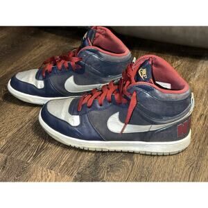 Nike Navy and Red High-Top Sneakers